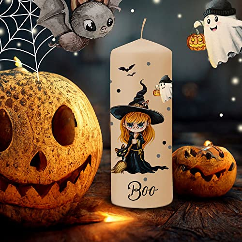 ilka parey wandtattoo-welt Kerzensticker Kerzentattoos Tattoofolie Halloween Hexe Kürbis für Kerzen oder Keramik A4 Bogen DIY Stickerbogen für bis zu 40 Kerzen kst8
