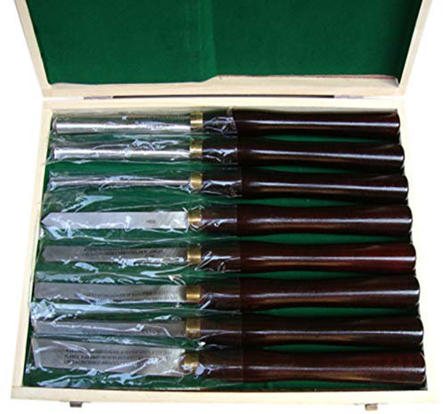 Drechselmeißel-Set, Drechselmeißel-Set mit Holzbox, Drechselmeißel-Drehmaschine (8-teilig)