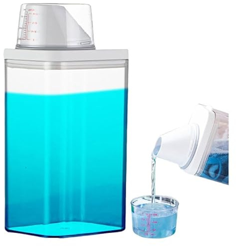 Tefola Airtight Laundry Pods Container, Detergent Dispenser, Wide Mouth Laundry Detergent Container with Measuring Cup, Reusable Empty Bottles for Laundry Room Organization and Storage (1100ML)