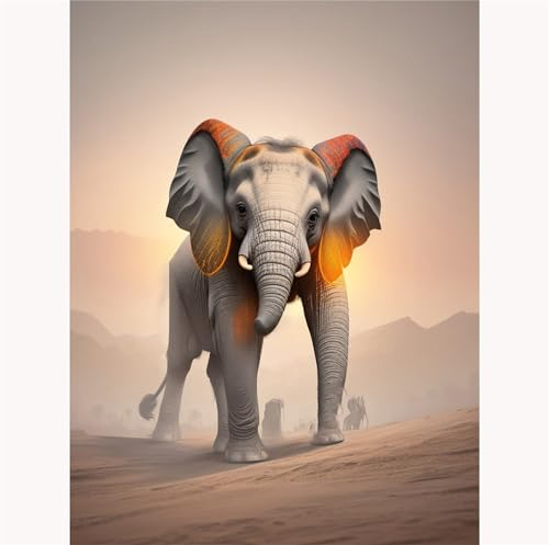 TWYYDP Puzzle 1000 Teile Aus Holz,Baby-Elefant-Tier Holzpuzzle,Stress Abbauen und Probleme Lösen