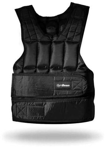 GymBeam Gewichtsweste - Effektives Fitness-Accessoire, mit Klettverschluss, anpassbares Gewicht, verbessert die Intensität und Kalorienverbrennung beim Kraft- und Gewichtstraining Schwarz (15 kg)