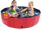 Piscina per cani pieghevole, piscina per bambini da 140cm con plastica dura, vasca per cani antiscivolo per cortile all'aperto (blu) (rosso)