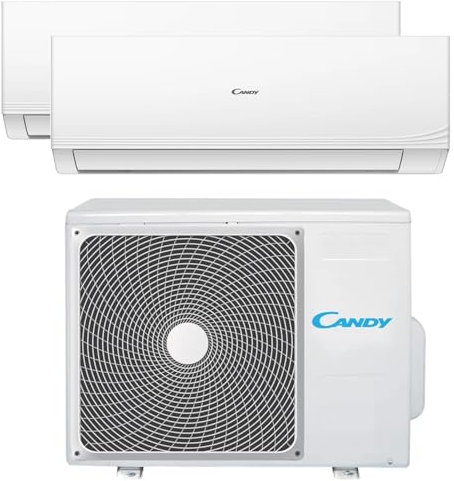 Candy, Condizionatore Smart Linea Aria, Climatizzatore Dualsplit con 1 Unità Esterna e 2 Interne 9000-12000 Btu, Silenzioso, con Flusso d'Aria Multidirezione, Self-Clean e Controllo da Remoto