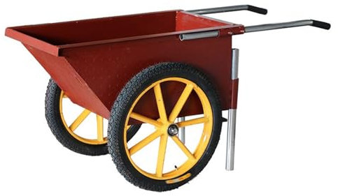 GUAWJRZDP Carriola, Carrello In Metallo, Carrello Da Giardino, Carrelli Da Trasporto Con Maniglia Retrattile, Con 2 Ruote Pneumatiche, for Prato, Giardinaggio, Erba, Rosso(Medium)