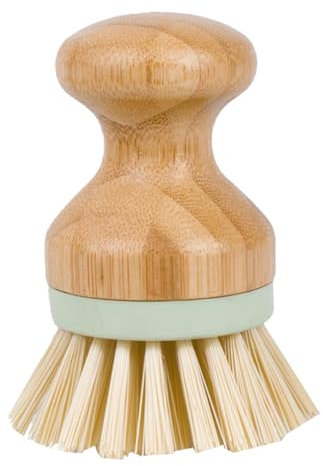 Healeved Solid Wood Round Head Pan Brush Dish Washing Cleaning Brush for Kitchen Restaurant Use