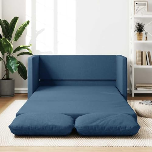 Emmtore Bodensofa, Klappbar Bodenbett Sofa mit Schlaffunktion, Schlafsofa Schlafsessel mit Metallgestell, Klappsofa Sofabett für Wohnzimmer Schlafzimmer Stoff,Blau