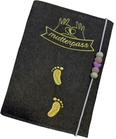 Funda de fieltro alemana para certificado de maternidad con imágenes de cheques para tarjetas de seguro de hospital, cartera de documentos de recién nacidos, bolsa de documentos de fieltro