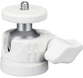 Plyisty Mini Testa a Sfera per Treppiede, Rotazione di 360 Gradi Scanalatura a Forma di U Inclinazione di 90 Gradi con Manopola a Sgancio Rapido, per Fotocamera DSLR Action Camera (WHITE)