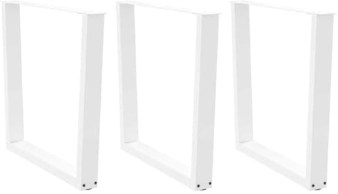 Zeehear Lot de 3 pieds de table de salle à manger en forme de V - Blanc - 90 x (72-73,3) cm - Acier revêtu par pulvérisation - Réglables - Pour table à manger et bureau