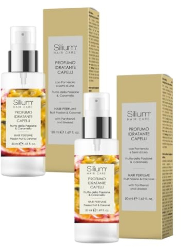 Profumo per Capelli Idratante Frutto della Passione & Caramello Pack 2x50ml Nutriente e rinforzante, Fragranza Intensa a Lunga Durata, Adatto a Tutti i Tipi di Capelli