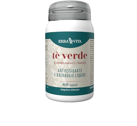 ERBA VITA Integratore Alimentare di Tè Verde - 60 Capsule - Svolge azione antiossidate e contrasta i radixali liberi