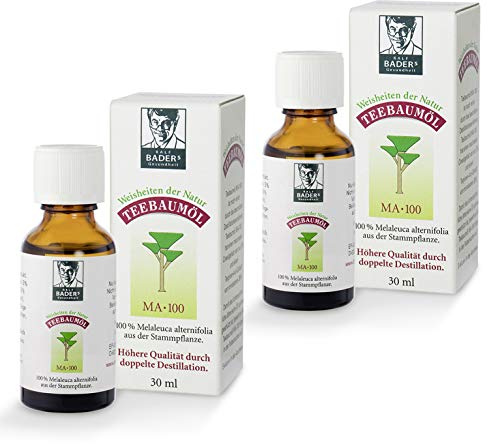 BADERs Teebaumöl 2x30 ml, doppelt destilliert, 100% naturreines Tee Tree Oil