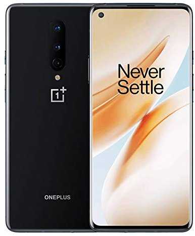 OnePlus 8 (5G) Smartphone ohne Vertrag, 8GB + 128GB Speicher, 6.55 AMOLED 90Hz Display, 4300 mAh Akku, Dreifach-Kamera, Dual-SIM - Schwarz