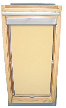 Rollo für VELUX Dachfenster Abdunkelungsrollo Komfort Premium für TYP GGL/GPL/GGU/GPU - SK06 - Farbe Creme - mit BLENDE und Haltekrallen - KLICK Montage