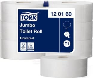 Tork 120160 Jumbo Toilettenpapier, 1-lagig, Weiß, T1 Universal