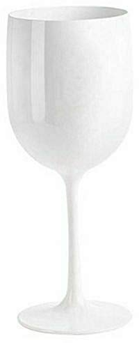 ausuky Goblet Glass Party Cup Acrylic Wine Glass Juice Drink Champagne Stemware (full white)