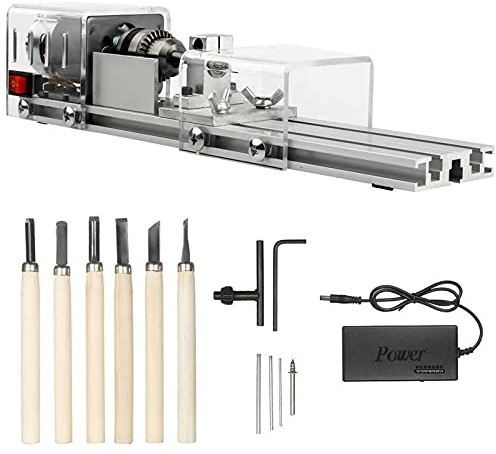 Mini Tour Perles Polisseuse Machine 100W, DIY Mini Perles Machine, Bricolage Artisanat Du Bois Outil Rotatif, Travail En Bois De Table De Meulage/Fraisage/Outil De Polissage De Foret Mini Bois Tour