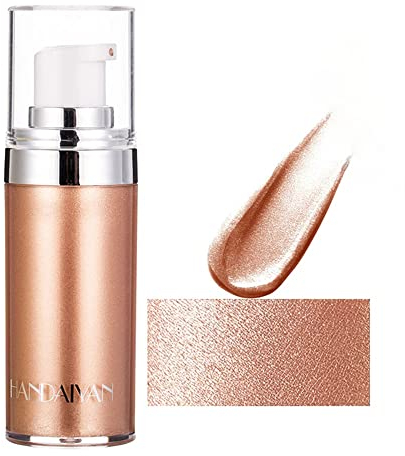 OCHILIMA 4 Colors Face Body Shimmer Body Cream Liquid Body Highlighter Long-lasting Shine Brighten Glitter Shimmering Body Cream for All Skin Types Bronzer (#02 Rose Gold)