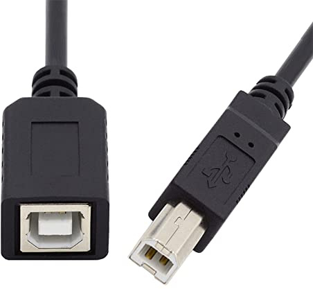 NFHK USB 2.0 Typ B Stecker auf Buchse Verlängerungskabel für Drucker, Scanner, Disc Scanner, 20 cm