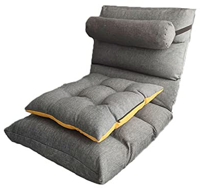GAGALU Klappsofa, Lounge-Relaxsessel Mit Kissen Und Kissen, Platzsparende Schlafliege für Schlafzimmer Bett Balkon Schwebendes Fenster Schlafzimmer,Classic Grey