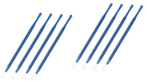POPETPOP 8piezas Empujadores De Cutículas De Acero Inoxidable Herramienta Para Remover Gel y Esmalte Para Manicura y Pedicura Salones y Uso Personal Color Azul