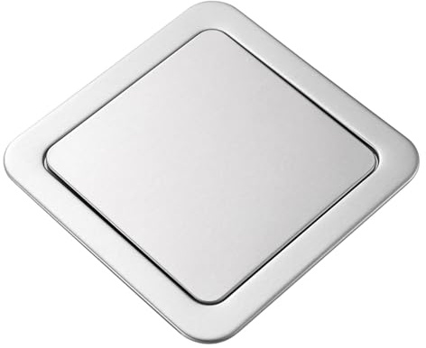 Built-in Countertop Trash Bin Lid, 304 Stainless Steel Balance Flap Cover Waste Chute Lid, Grommet Swing Trash Can Lid Kitchen Garbage Can, Office Wastebasket Bathroom Vanity Waste Bin