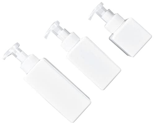 LIFKOME 3stücke Flüssigkeitsspenderflasche Aus Kunststoff Quadratische Design Fassungsvermögen Pumpflasche Für Shampoo Duschgel Oder Lotion Praktisch Und Langlebig Weiß