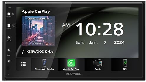 KENWOOD DMX4710S Digital Car Stereo (50W x 6-Ch), Apple CarPlay & Android Auto Compatible, Bluetooth-Enabled Head Unit with 6.8 LCD Display, Single DIN Touchscreen Car Stereo with USB Mirroring