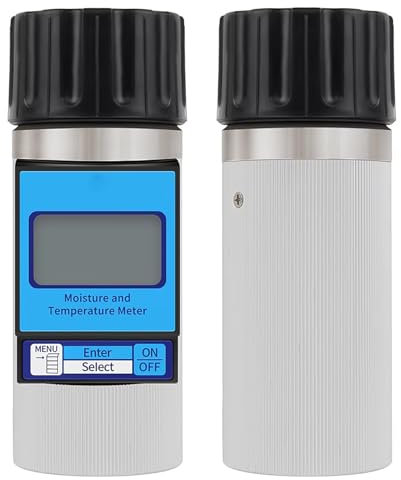HUVIOVED Misuratore di umidità per Cereali - Misuratori di umidità per Cereali Digitali Intelligenti/Tester di umidità per caffè con Borsa Portaoggetti per Test di umidità per 37 Cereali