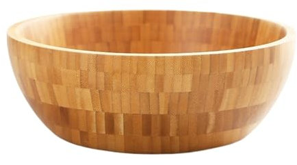 Juego de cuencos de madera para ensalada de bambú para restaurante, fideos lamianos, lavabo grande para mezclar, accesorios de cocina para el hogar, bonito cuenco (MW0023, 25 x 8 cm)