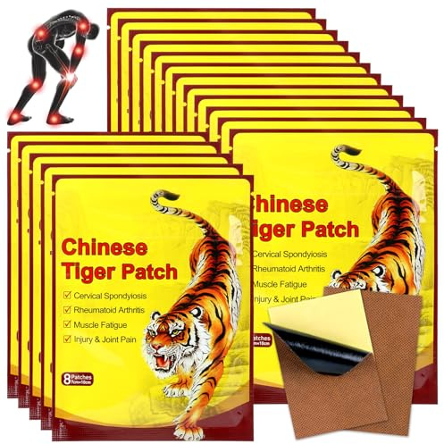 Mineup 120Pcs/5Pack Schmerzlinderung Patch, Chinesische Ferninfrarot Pflaste, Tiger Soreness Relief Patch, Schmerzlinderung Pflaster, Schmerzpflaster für Nacken Knie Rücken Schulterschmerzen