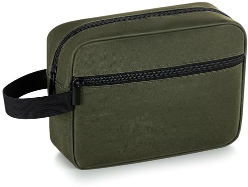 Elviros Resetoalettväska för kvinnor och män, lätt sminkväska hängande duschkit med rakfack kosmetisk organisatör liten resväska, armégrön, Armégrönt, Necessär