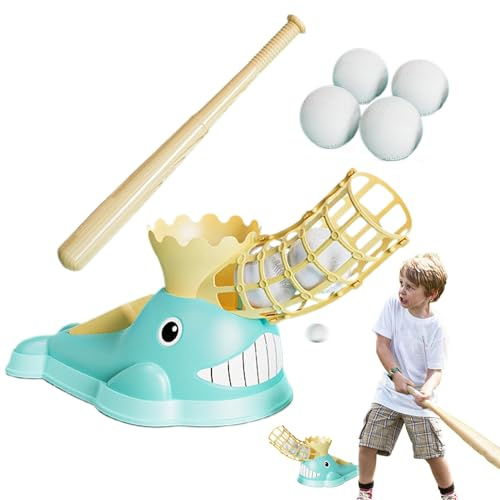 Baseball Pitching Machine Outdoor Toy | Training Equipment Practice Pitching Machine | Adjustable Batting Pitcher for Kids Teen Family Sports Accessories