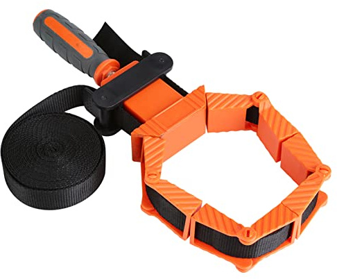 ANKROYU Serre-joint à sangle pour menuiserie, étau d'angle à cliquet, pince à sangle en nylon robuste pour projets de menuiserie, noir et orange, longueur de sangle de 4 mètres