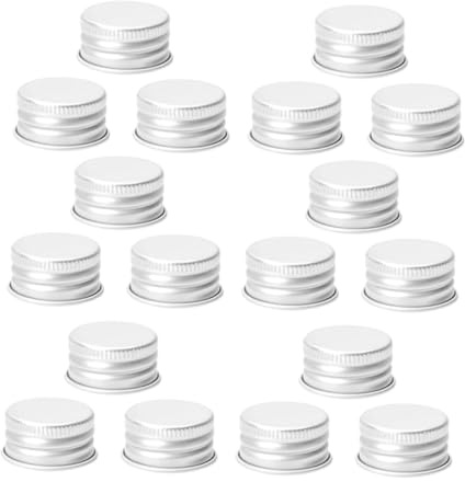 DECORNIJIA Lot de 50 bouchons à vis en aluminium pour bouteilles, bouchons à vis de rechange transparents pour bouteilles en verre, bouteilles de lait et récipients, anti-fuite, 1,8 x 1,8 x 1,3 cm