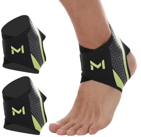 Generisch Fasce per caviglia, cavigliere, fascia per caviglia e caviglie, fascia di compressione per articolazione della caviglia, fascia professionale unisex regolabile e flessibile(verde-1)