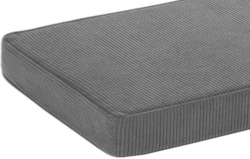 seokor Bankauflage Sitzkissen Cord - 80x40 90x50 100x40 120x40 140x40 150x50 160x40 5cm Dick Bankkissen - Waschbar & rutschfest - für Bank, Fensterbank, Gartenmöbel und Terrasse(Color3,100x50x5cm)