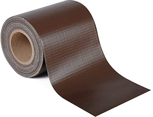 WOLTU Tiras de Pantalla de Privacidad de PVC de 450 g/m², Rollo de Valla Opaca contra el Viento y Sol 19cm x 70m, Valla de Protección para Jardín Balcón Terraza, 50 Tiras de Sujeción, en Marrón