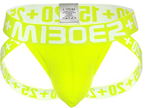 Miboer Herren Sport Jock Jockstrap Color Bulge Brief grün Größe M/L, Herstellergr. XL