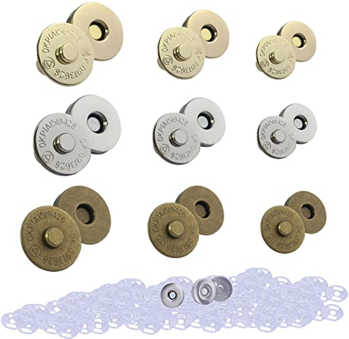 Magnetverschluss Magnetknöpfe, TANGGER 60 Stück DIY Magnetschließen ideal zum Nähen Basteln Kleidung Tasche und anderes Bekleidungszubehör (14mm,18mm)