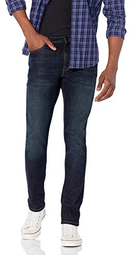 Amazon Essentials Jean Stretch Coupe Skinny - couleurs abandonnées Homme, Indigo Foncé/Rincé, 31W / 30L
