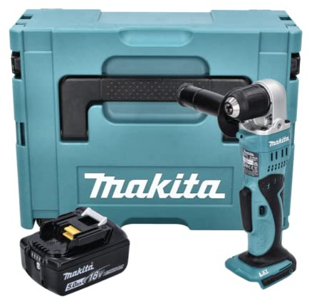 Makita DDA 351 T1J 18 V Li-Ion Akku Winkelbohrmaschine im Makpac + 1 x 5,0 Ah Akku - ohne Ladegerät