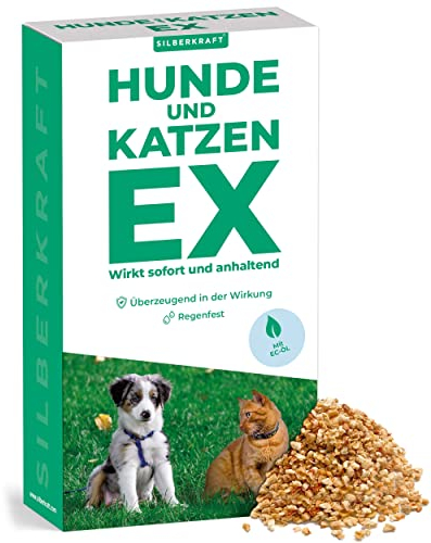 Silberkraft Hunde und Katzen EX Granulat 200g, Hund & Katze von deinem Grundstück fernhalten, Hundeabwehr & Katzenvertreiber, Alternative zu Sprays, Gittern oder Ultraschallgeräten