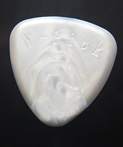 V-Picks™ »FREAKISHLY LARGE ROUND - GUITAR AND MANDOLINE PICK« Plektren für Gitarre und Mandoline - 3.0mm - Farbe: Pearly Gates White