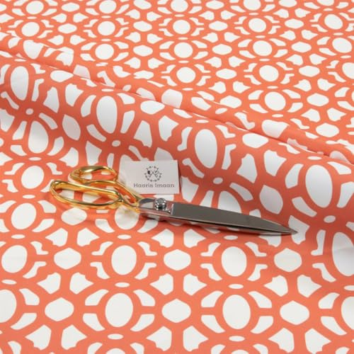 Haaris Imaan Lattice Printed | Water-Resistant Upholstery Fabric | Perfect for Parasols, Pallet Covers, Furniture Coverings, and Other Outdoor Pursuits | Sold by the Metre (1 Metre)