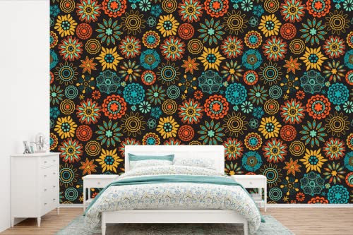 MuchoWow Papier peint Bohème - Vintage - Fleur - Flora Papier peint photo 600x400 cm Papier peint imprimé