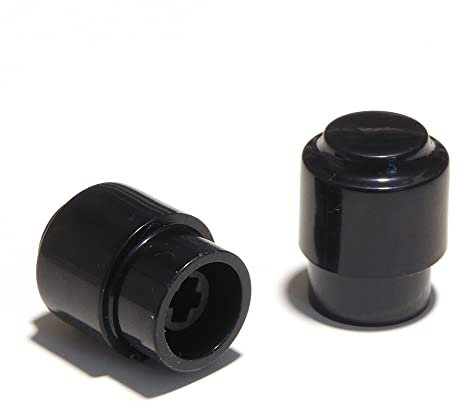2x Guitar switch tip Black telecaster knobs 4.9mm + 3.5mm slot