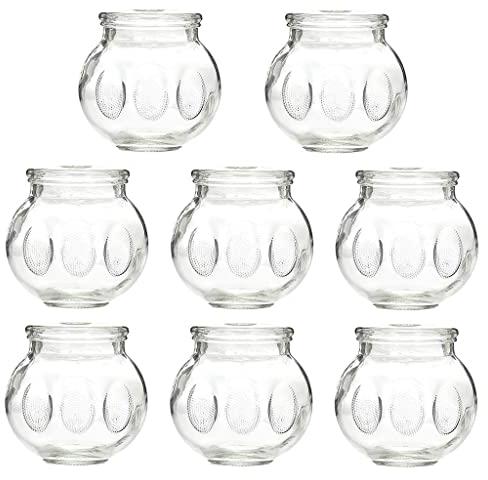 jojomis Chinese Acupoint - Set di 8 coppettazioni in vetro, con parte superiore piatta, per coppettazione e tecnica scorrevole, n. 5