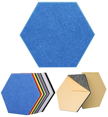 10 Pack Hexagon Sound Proof Panels Acoustic Soundproofing Panels Wall Panels, ​Self-adhesive Sound Absorbing Panels Acoustical Wall Panels, Acoustic Treatment for Recording Studio, Office, Home Studio