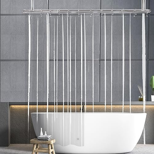 YISURE Extra Wide 108 inch Shower Curtains, XL Shower Curtain Liner 84 inches Long, Clear Waterproof Peva Plastic Liner for Clawfootub Bathtub, 108x84 with 5 Magnets